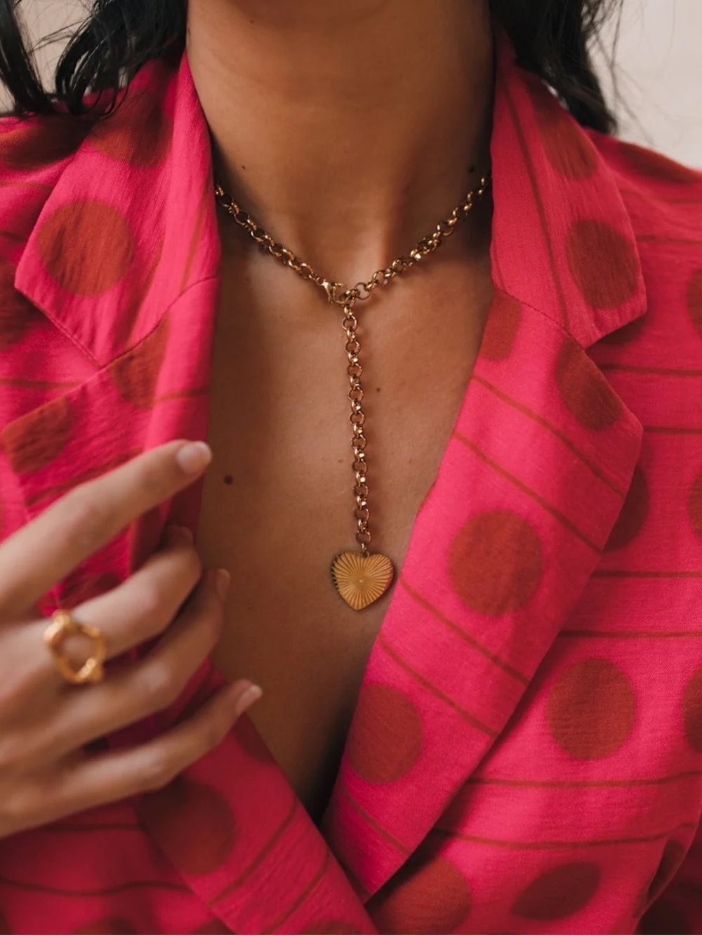 Gold Heart Charm Chain Necklace - Radiant Gold Pendant